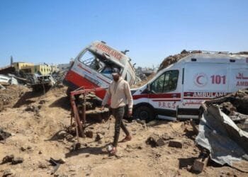 14 bodies recovered after Israel fire on ambulances