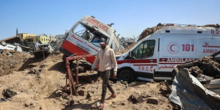 14 bodies recovered after Israel fire on ambulances