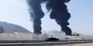 Drone Attack Triggers Fire at Fujairah Oil Facility, UAE Authorities Confirm 10 Drone Attack Triggers Fire at Fujairah Oil Facility, UAE Authorities Confirm