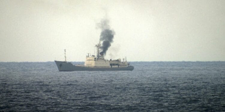 A Russian spy ship caught fire off Syria’s coast, officials say. Here’s audio of its broadcasts