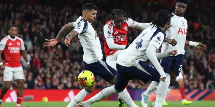 Arsenal thrash Tottenham to go six points clear as Eze grabs hat-trick