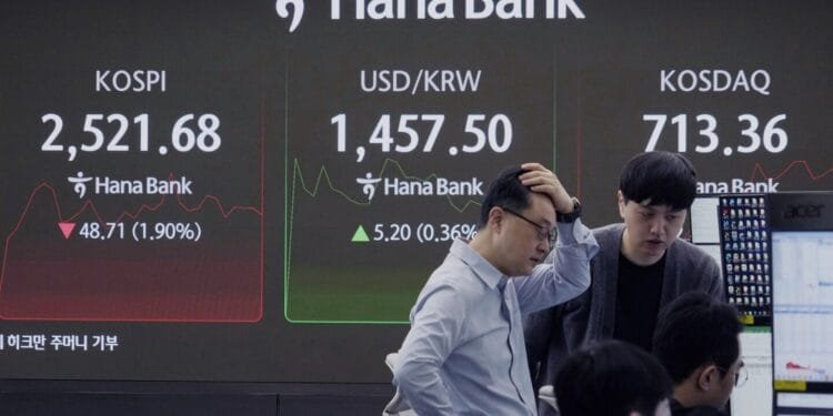 Asian shares dip in an echo of Wall Street’s sell-off amid alarm over Trump’s tariffs 1 Asian shares dip in an echo of Wall Street’s sell-off amid alarm over Trump’s tariffs