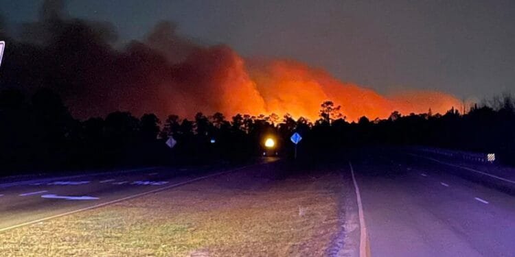 Crews battle wildfires in North and South Carolina amid dry conditions and gusty winds 1 Crews battle wildfires in North and South Carolina amid dry conditions and gusty winds