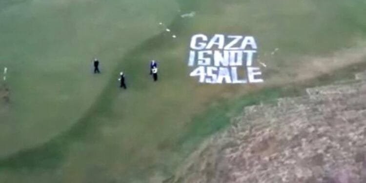 Gaza protesters vandalise Trump’s golf resort