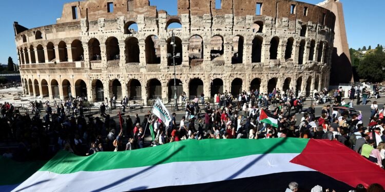 Gaza protests under way in Europe as arrests made in London