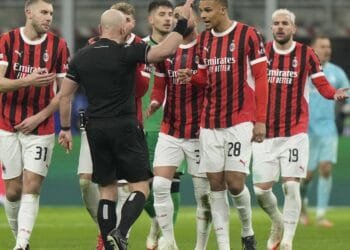Hernandez sent off for diving and Feyenoord knocks AC Milan out of the Champions League
