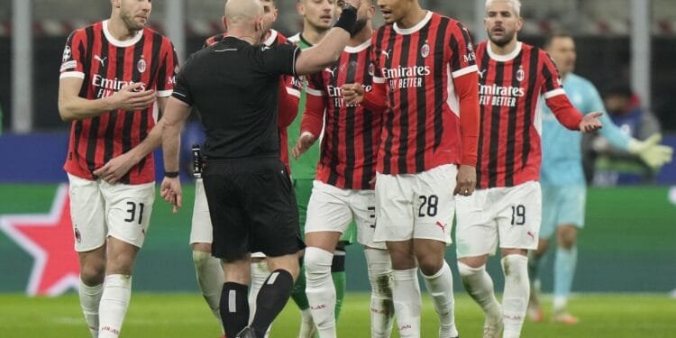 Hernandez sent off for diving and Feyenoord knocks AC Milan out of the Champions League