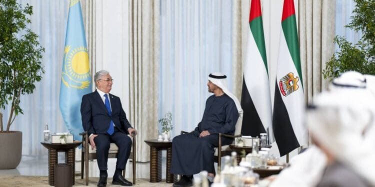 Mohamed Bin Zayed discusses bilateral relations with president of Kazakhstan