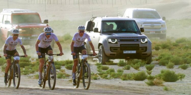 Mohammed Bin Rashid attends Al Salam Cycling Championship's Desert Race