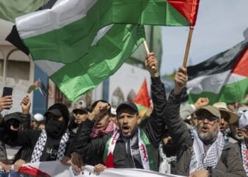 Moroccans protest Israel’s offensive in Gaza and take aim at Trump