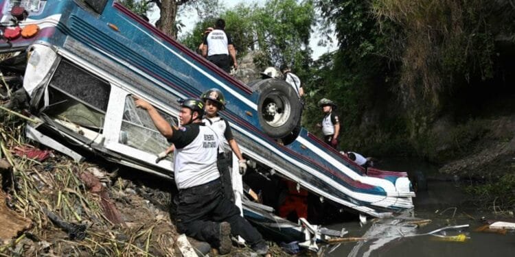 Over 50 dead after Guatemala bus plunges into ravine