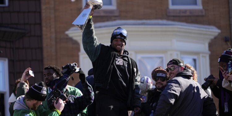 Philadelphia turns green on Valentine’s Day to celebrate Super Bowl champions