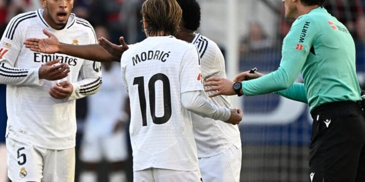 Real Madrid draw at Osasuna after Bellingham sees red