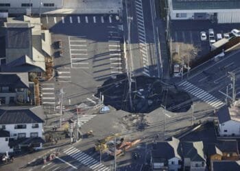 Residents near Japan sinkhole urged to evacuate