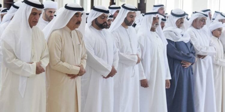 Rulers of UAQ, RAK perform funeral prayer of Sheikha Hassa Bint Hamid
