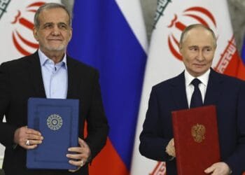 Russia and Iran sign a partnership treaty to deepen their ties in the face of Western sanctions
