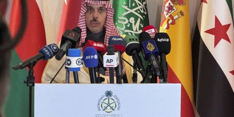 Saudi Arabia urges Syria sanctions relief at talks with regional, EU diplomats