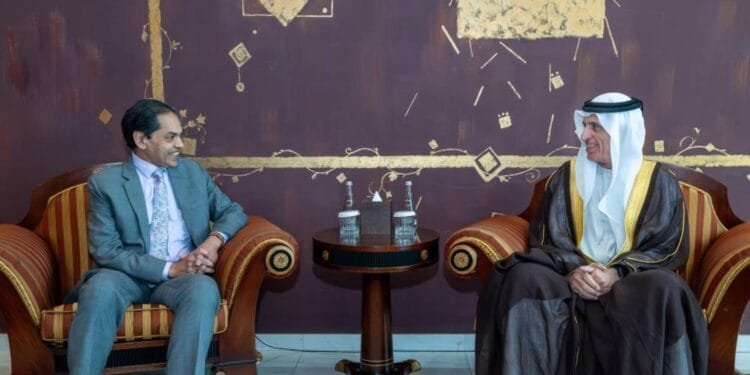 Sheikh Saud receives Indian Ambassador, Consul-General in Ras Al Khaimah
