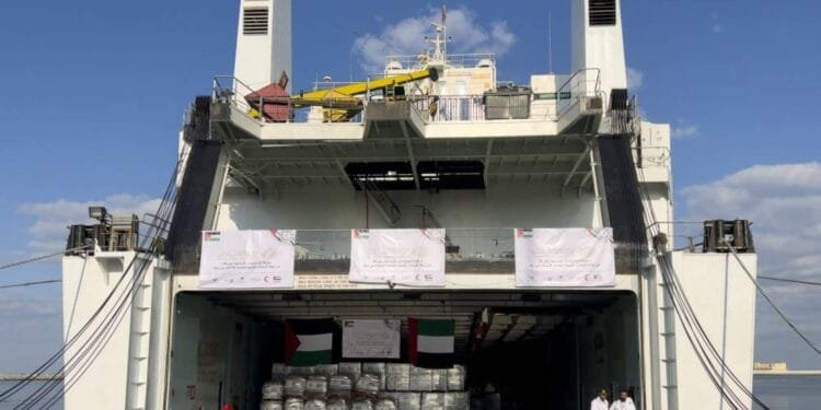 Sixth Emirati aid ship departs for Gaza, carrying 5,800 tonnes of humanitarian relief