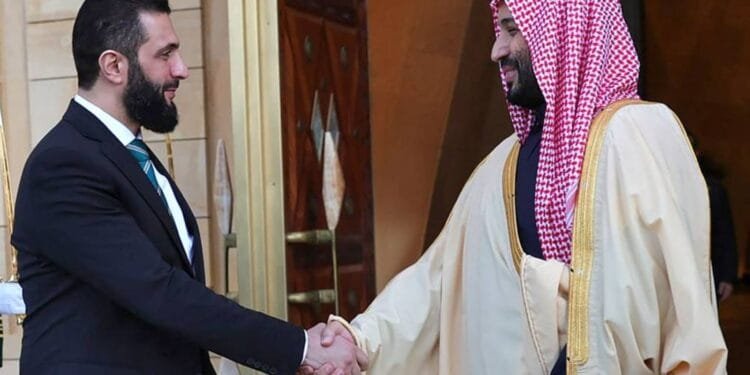 Syria's Sharaa meets Saudi Crown Prince Salman in Riyadh on first foreign trip