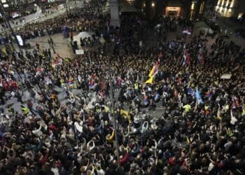 Thousands converging on Serbia’s capital for a major rally that tests Vucic’s populist government
