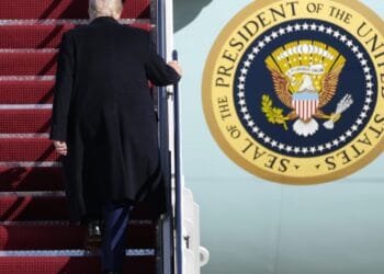 Trump tours Boeing plane to highlight aircraft maker’s delay in delivering a new Air Force One
