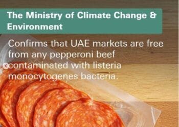 UAE markets are free from any listeria monocytogenes bacteria in pepperoni beef