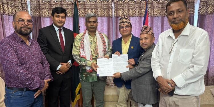 Declaration handed over Bangladesh Ambassador to Nepal Md Shafiqur Rahman