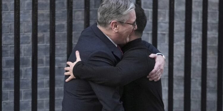 Zelenskyy embraced by British prime minister a day after White House blowout