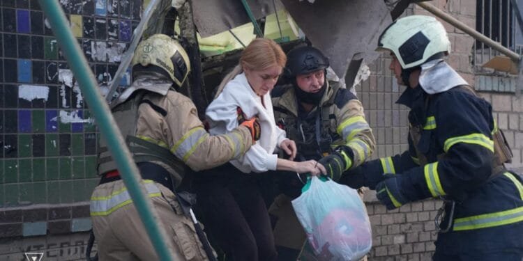 ‘Massive’ Russian air assault kills at least six in Ukraine’s capital Kyiv